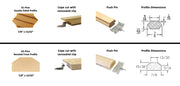 Premium Profiles with fasteners and detail drawings with dimensions