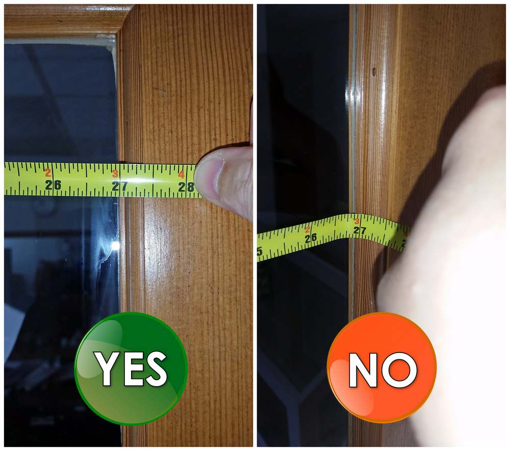 Image showing the correct and incorrect way of measuring your window for window grilles