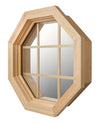 Cabin Light Octagon Window Clear IG Pine Grille Side View