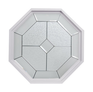 Dominican Natural Zinc Camed White Poly Stationary Octagon Window