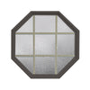 Rambler Bronze Poly Octagon Window Obscure IG With Sand Grille In Glass