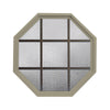 Rambler Sand Poly Stationary Octagon Window Obscure IG Glass With Bronze Grille In Glass