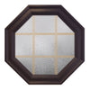 Town Light Bronze Poly Brickmould Stationary Octagon Window Obscure IG Glass 9 Light Pine Removable Grille