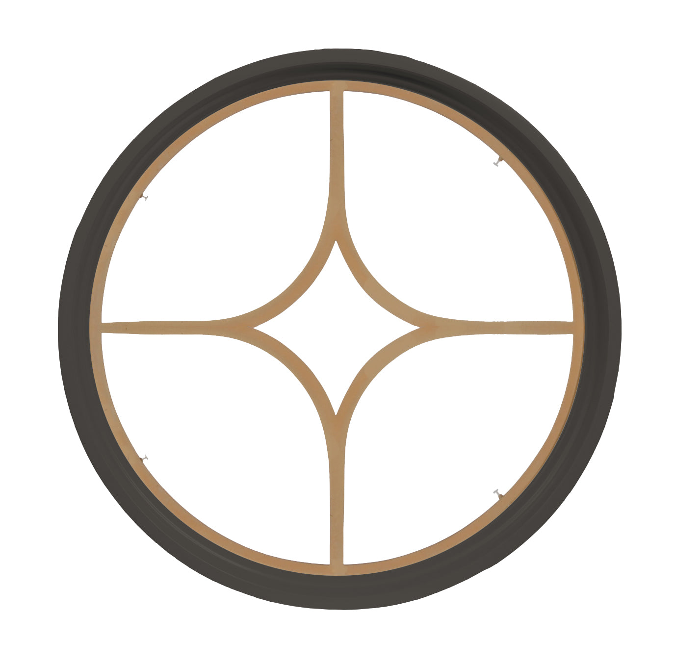 Rambler Bronze Round Poly Window with 5 Light Diamond Poly Grille