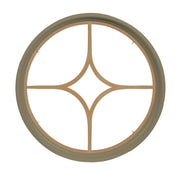 Rambler Sand Round Poly Window with 5 Light Diamond Poly Grille