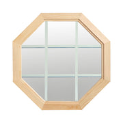 Replacement Octagon Wood sash with clear IG glass and 9 light white grille in glass