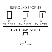 Surround and Grille Bar Profile Dimensions