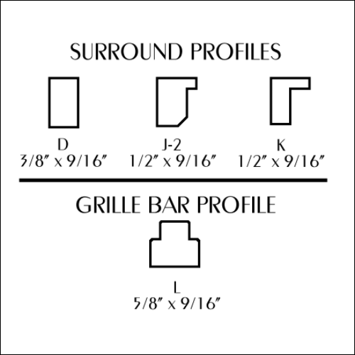 Surround and Grille Bar Profile Dimensions