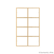 8 light full surround pine colonial window grid insert