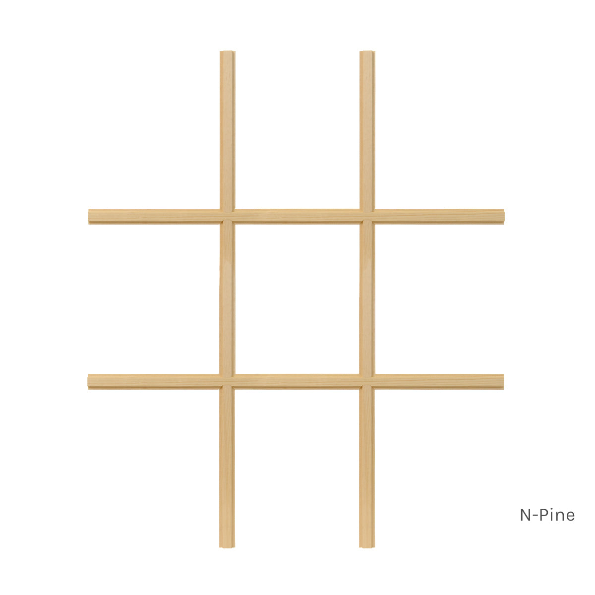 N-Pine 3W3H 9 Light Colonial Standard Profile Window Grille