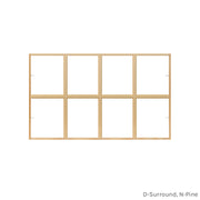 8 light full surround pine colonial window grid insert