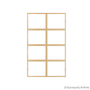 8 light full surround pine colonial window grid insert