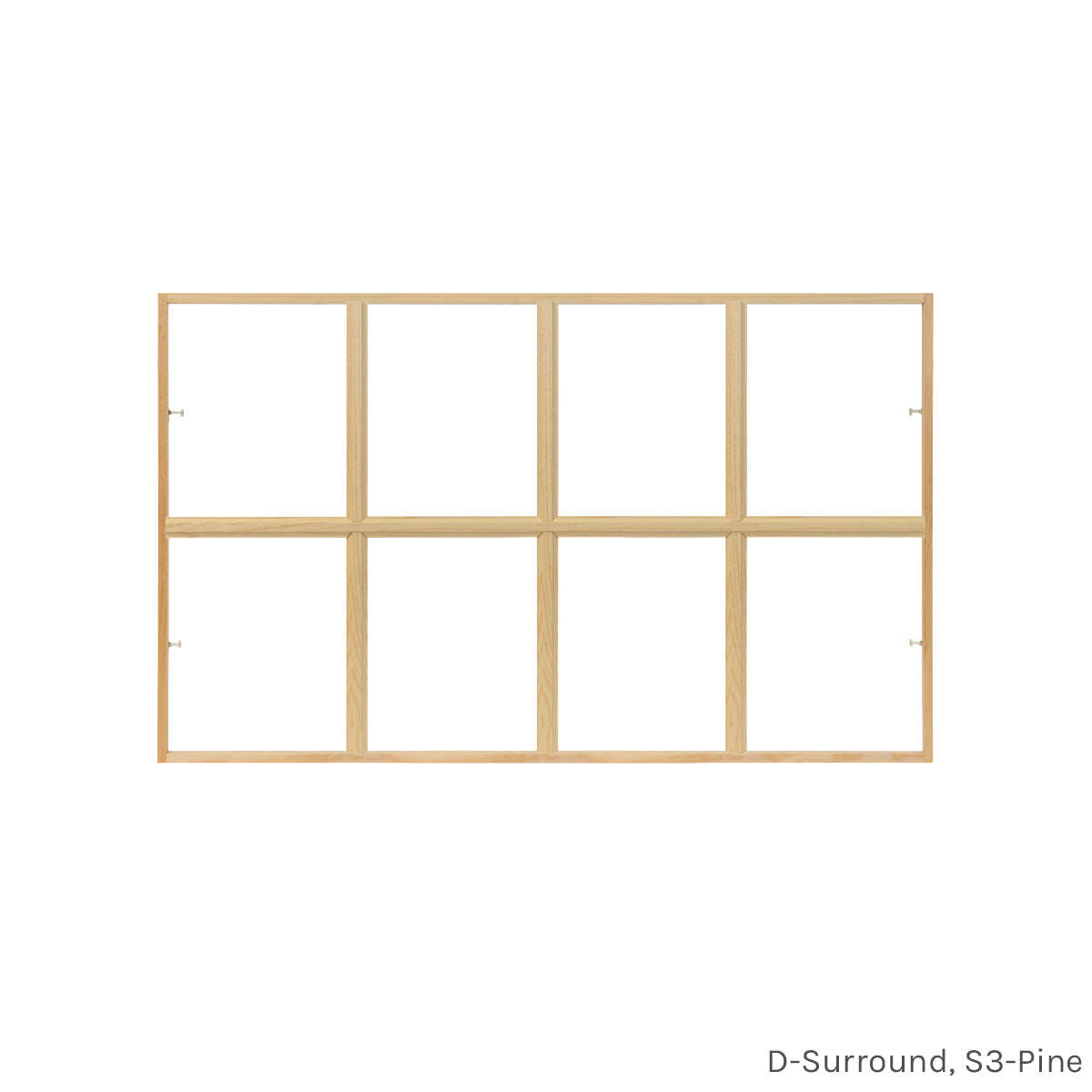 8 light full surround pine colonial window grid insert