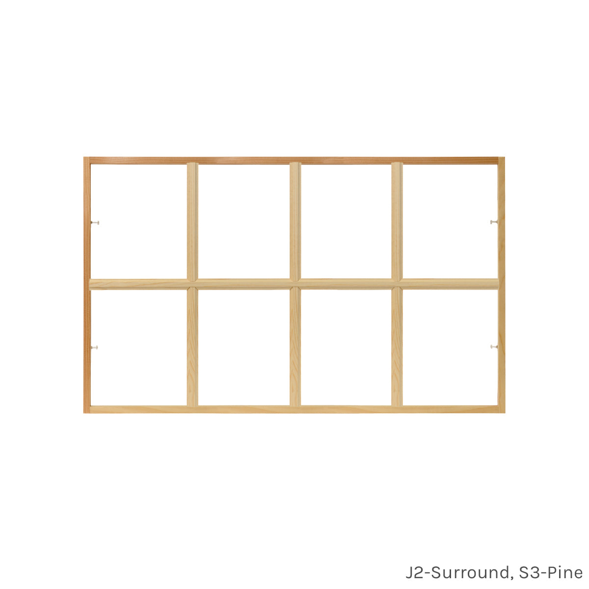 8 light full surround pine colonial window grid insert