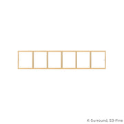 Tall 6 light pine colonial window grid insert