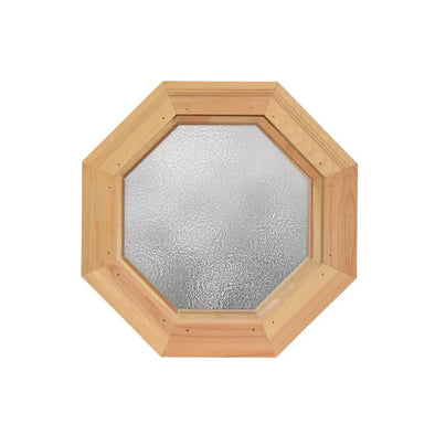 Wood Octagon Window with Obscure Glass