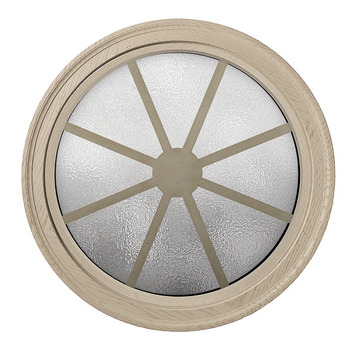 Cabin Light Round Poly Window with Spoked Grille and Obscure IG Glass