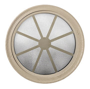 Cabin Light Round Poly Window with Spoked Grille and Obscure IG Glass