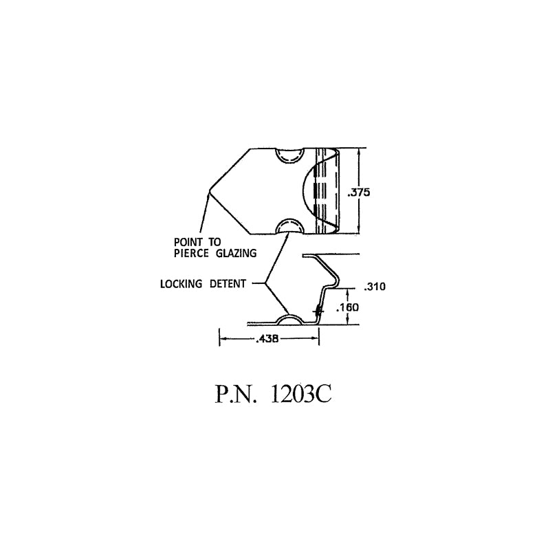 1203C Concealed Clip With Dimensions