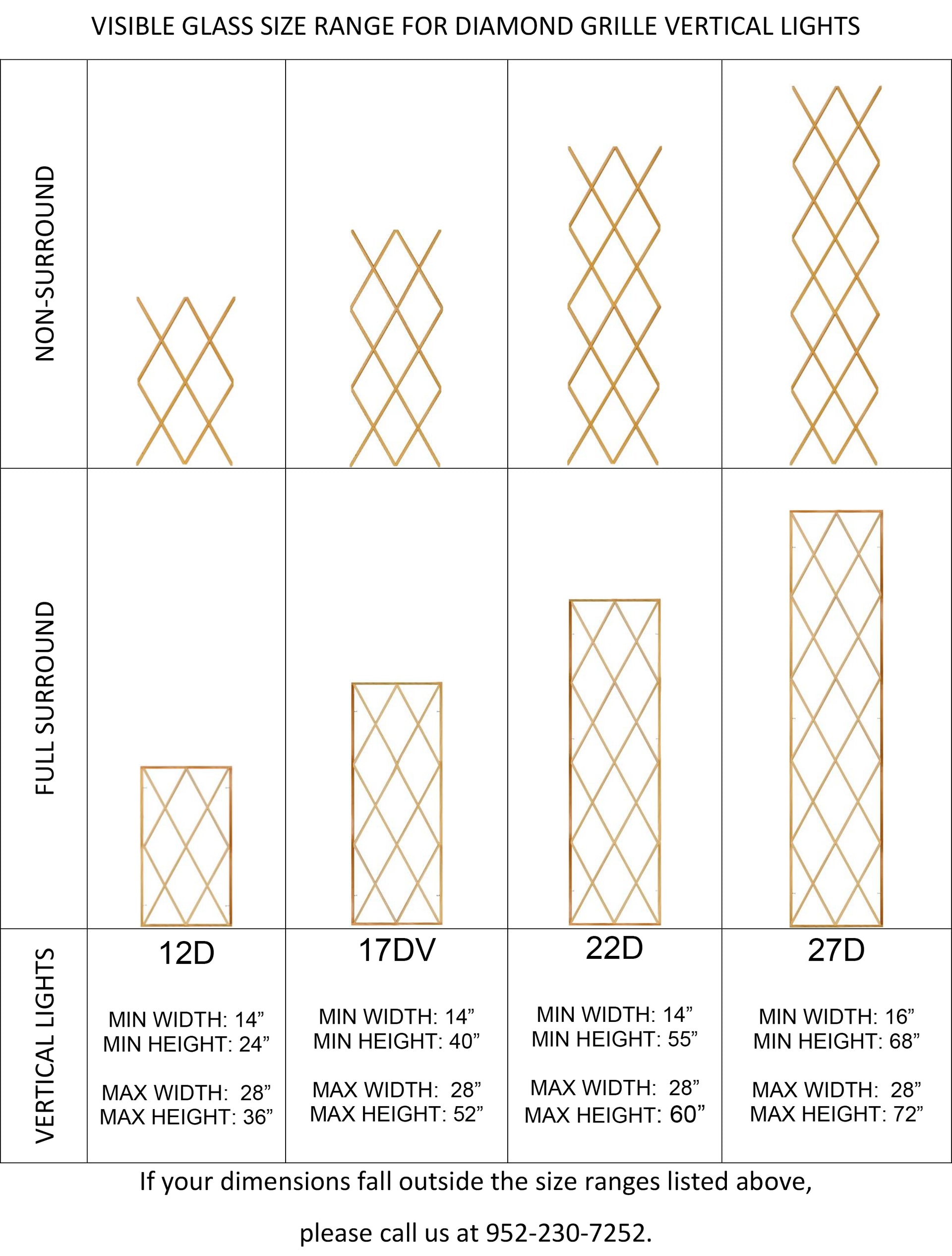 Diamond Grille Size Range Chart Page 2