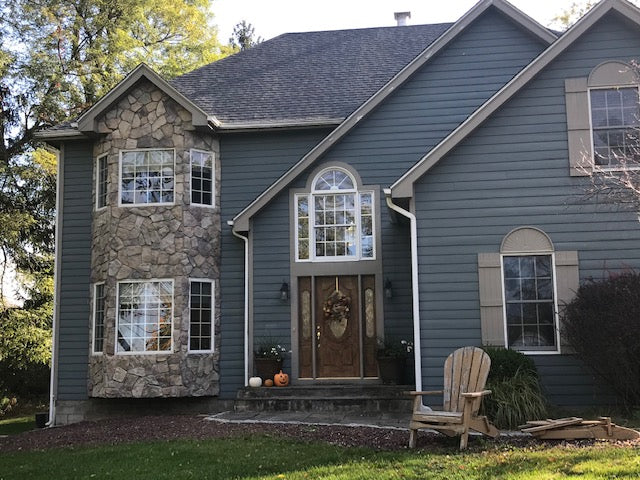 Large house with window grilles installed