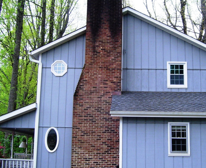 Two story house with octagon window installed