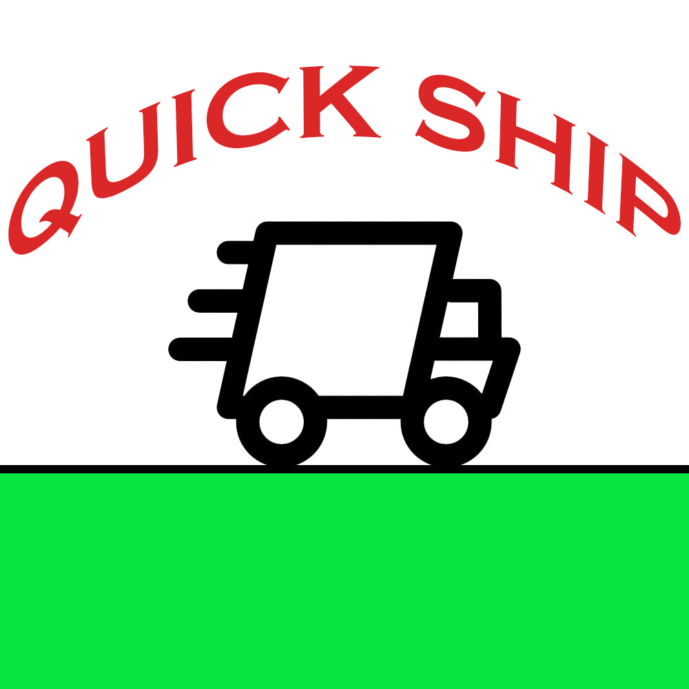 Quick Ship Logo showing delivery truck and Quick Ship Arched Text