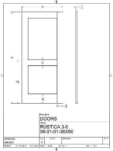 Rustica 3-0 Screen Door Drawing