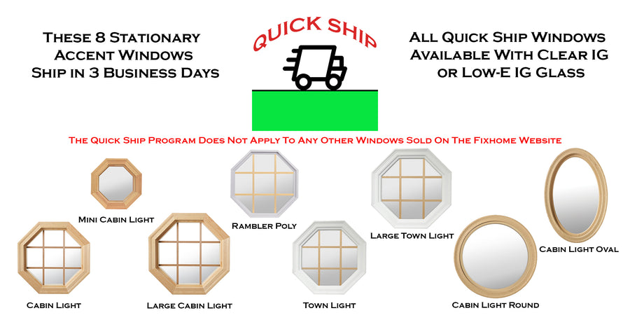 Slideshow Image showing windows that are available for quick ship.