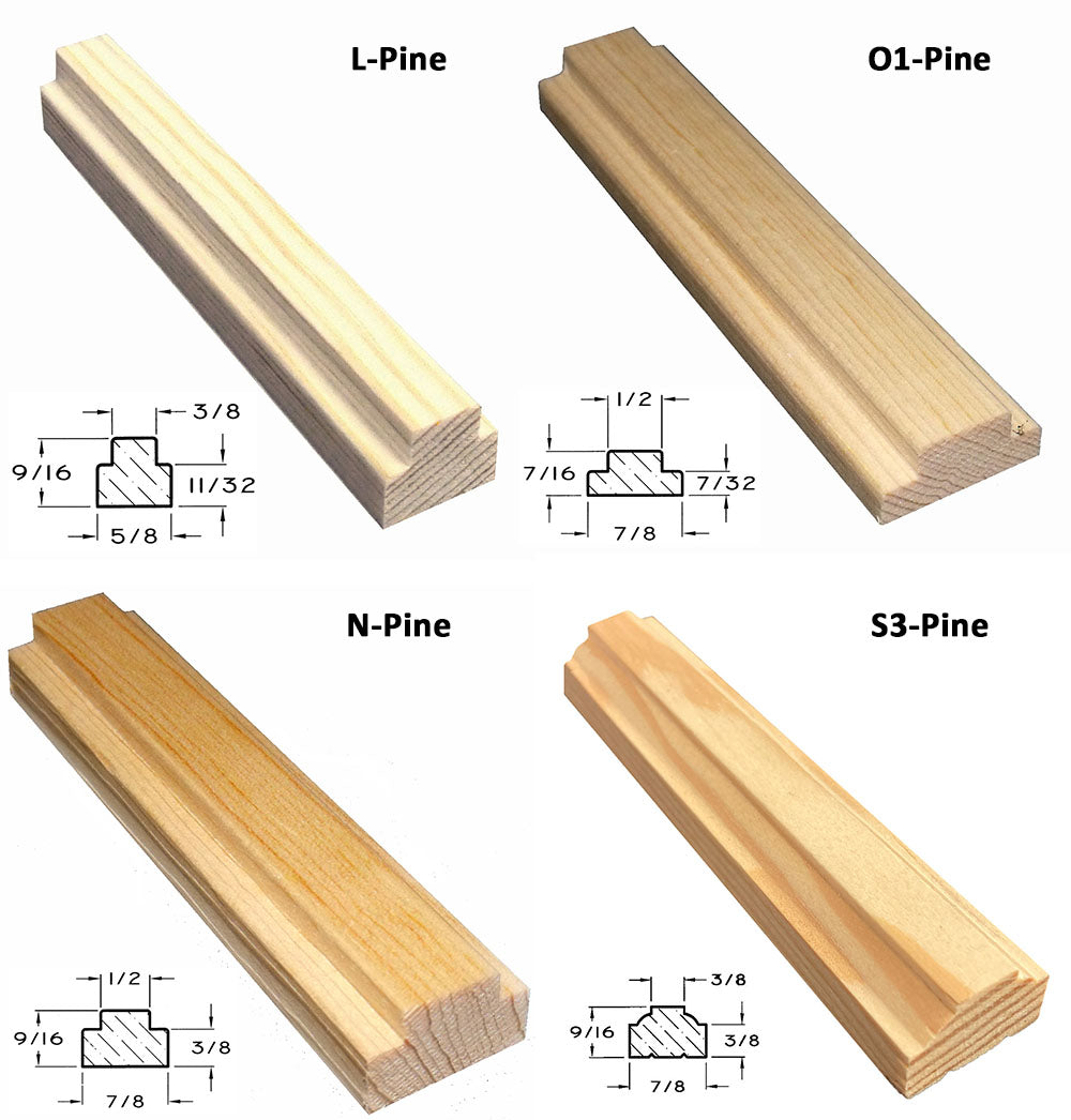 4 Standard Grille Bar Profiles combined with size insert