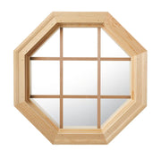 Cabin Light Octagon Window Clear IG Pine Grille