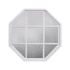 Rambler White Poly Stationary Octagon Window Obscure IG Glass With White Grille In Glass