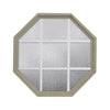 Rambler Sand Poly Stationary Octagon Window Obscure IG Glass With White Grille In Glass