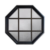 Rambler Black Poly Octagon Window Clear IG With Bronze Grille In Glass