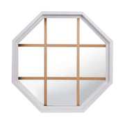 Rambler White Poly Stationary Octagon Window Clear IG Glass With Pine Removable Grille