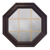 Town Light Bronze Poly Brickmould Stationary Octagon Window Obscure IG Glass 9 Light Pine Removable Grille