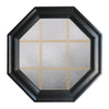 Town Light Black Poly Brickmould Stationary Octagon Window Obscure IG Glass 9 Light Pine Removable Grille