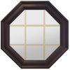Large Town Light Bronze Poly Brickmould Stationary Octagon Window Clear IG Glass 9 Light Pine Removable Grille