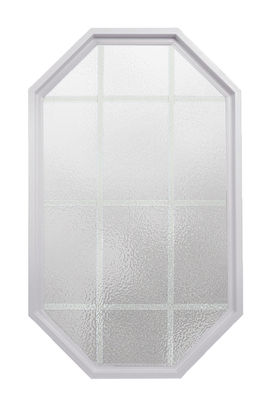 Tall Rambler White Poly with Obscure IG Glass and 12 Light White Grille In Glass