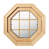 Cabin Breeze Wood Vent Octagon Clear IG Pine Grille Right Hinge