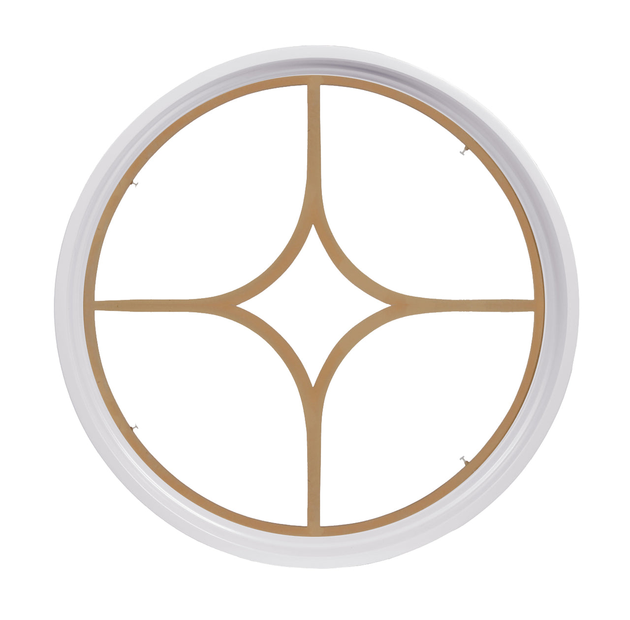 Rambler Primed Round Poly Window with 5 Light Diamond Poly Grille