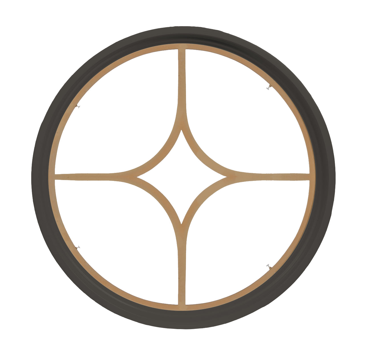 Rambler Bronze Round Poly Window with 5 Light Diamond Poly Grille