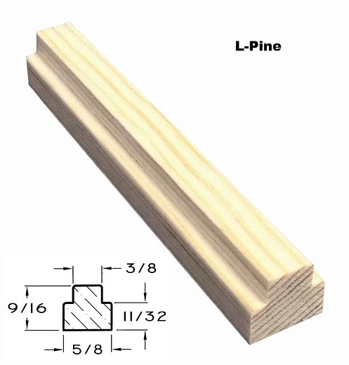 L-Pine Bar Profile with Dimensions