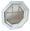 Cabin Breeze Wood Venting Octagon Window Primed White Exterior