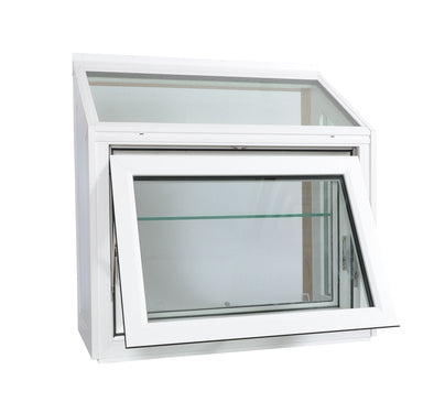 White Garden Window with Glass Shelf