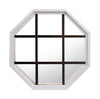Rambler White Poly Stationary Octagon Window Clear IG Glass With Bronze Grille In Glass