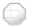 Rambler White Poly Stationary Octagon Window Clear IG Glass With White Grille In Glass