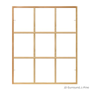 9 light square pine colonial window grid insert for casement and double hung windows