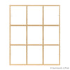 9 light square pine colonial window grid insert for casement and double hung windows