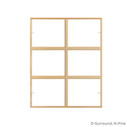 6 light pine colonial window grid insert